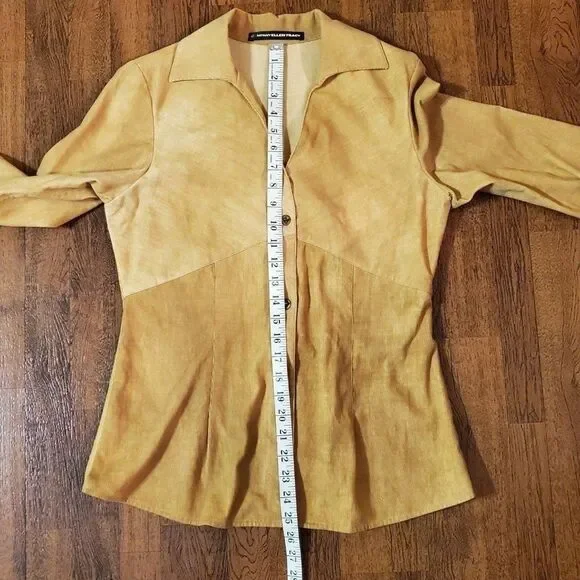 Company Ellen Tracy Womens Sz 6 Shirt Gold Pinwale Corduroy - Picture 12 of 12